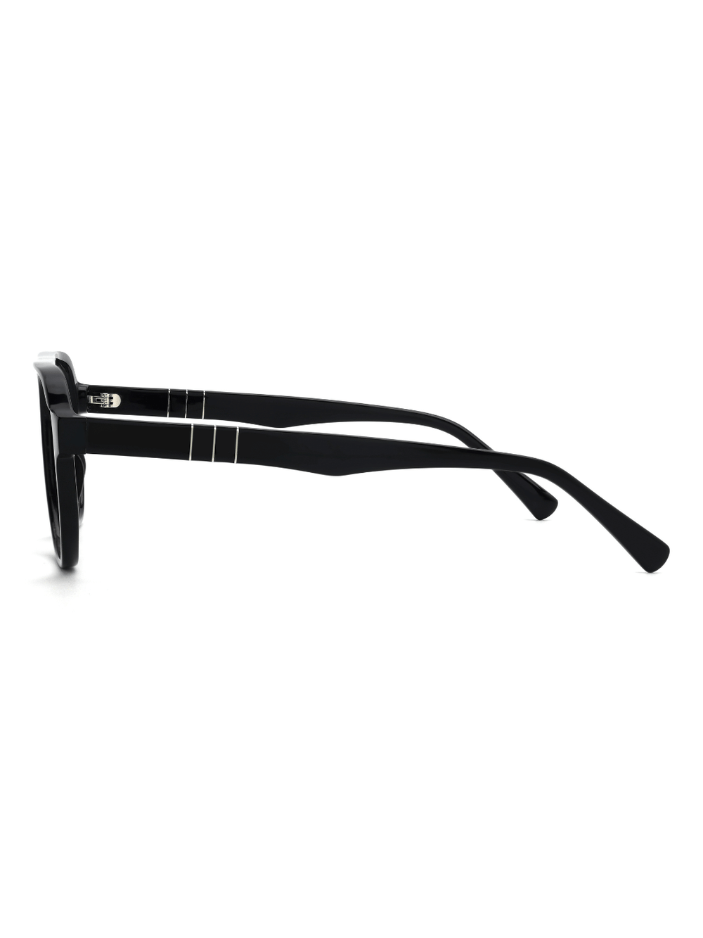 Aviator Brille Verona aus Acetat in Schwarz, Seitenansicht