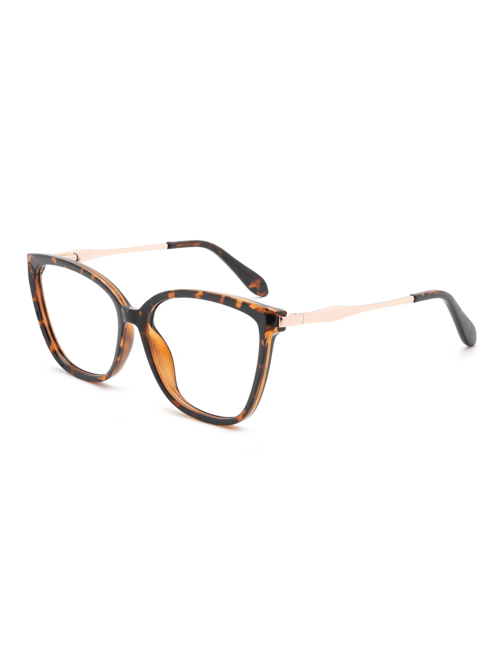 Cat Eye Brille Coimbra aus TR90 in Havana, Schrägansicht (45 Grad)