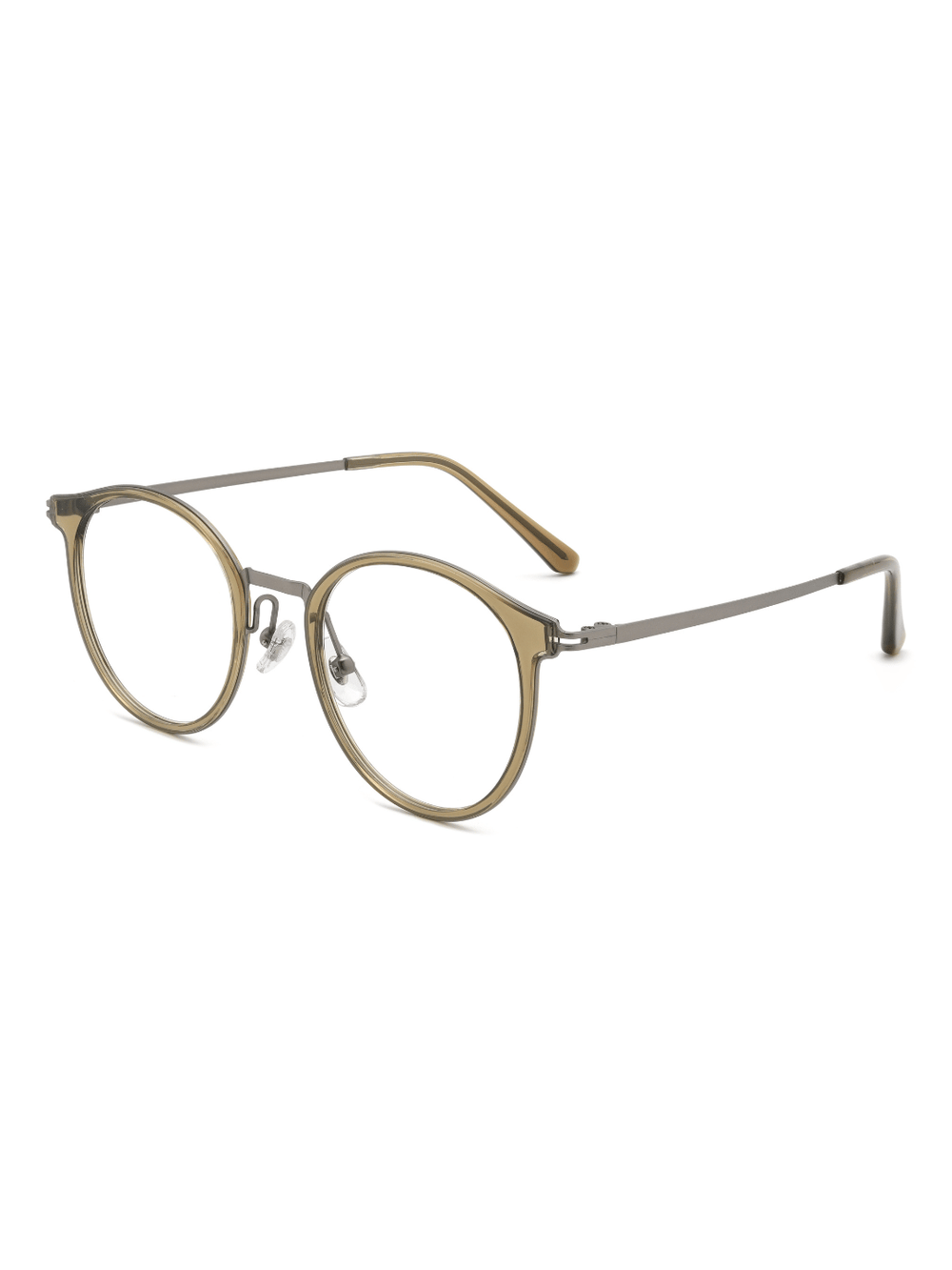 Panto Brille Antwerpen aus TR90 in Transparent Grün, Schrägansicht (45 Grad)