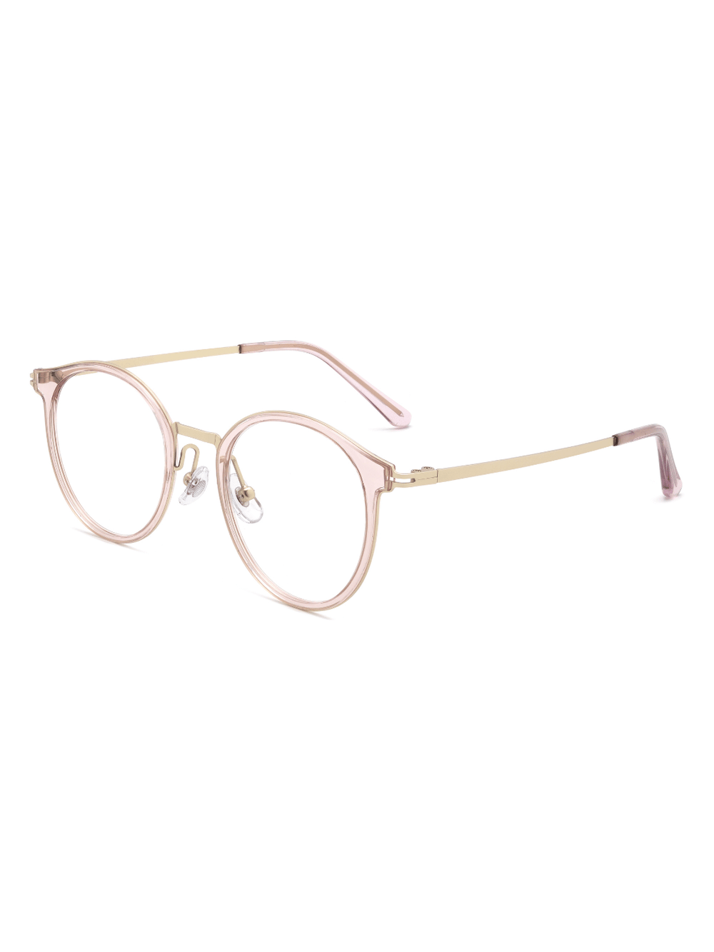 Panto Brille Antwerpen aus TR90 in Transparent Pink, Schrägansicht (45 Grad)
