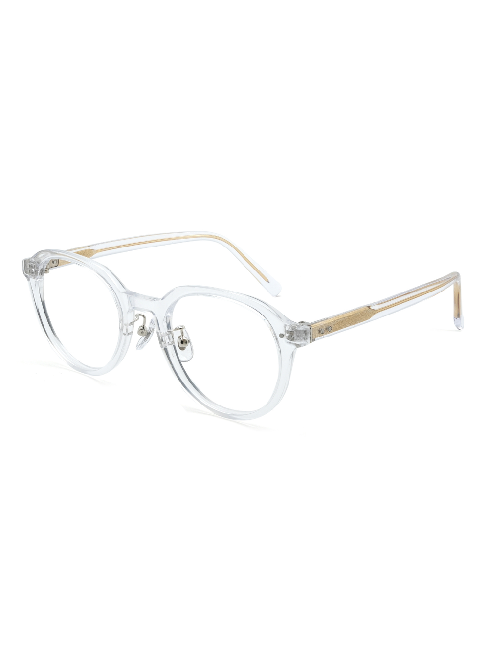 Panto Brille Dubrovnik aus Acetat in Transparent, Schrägansicht (45 Grad)