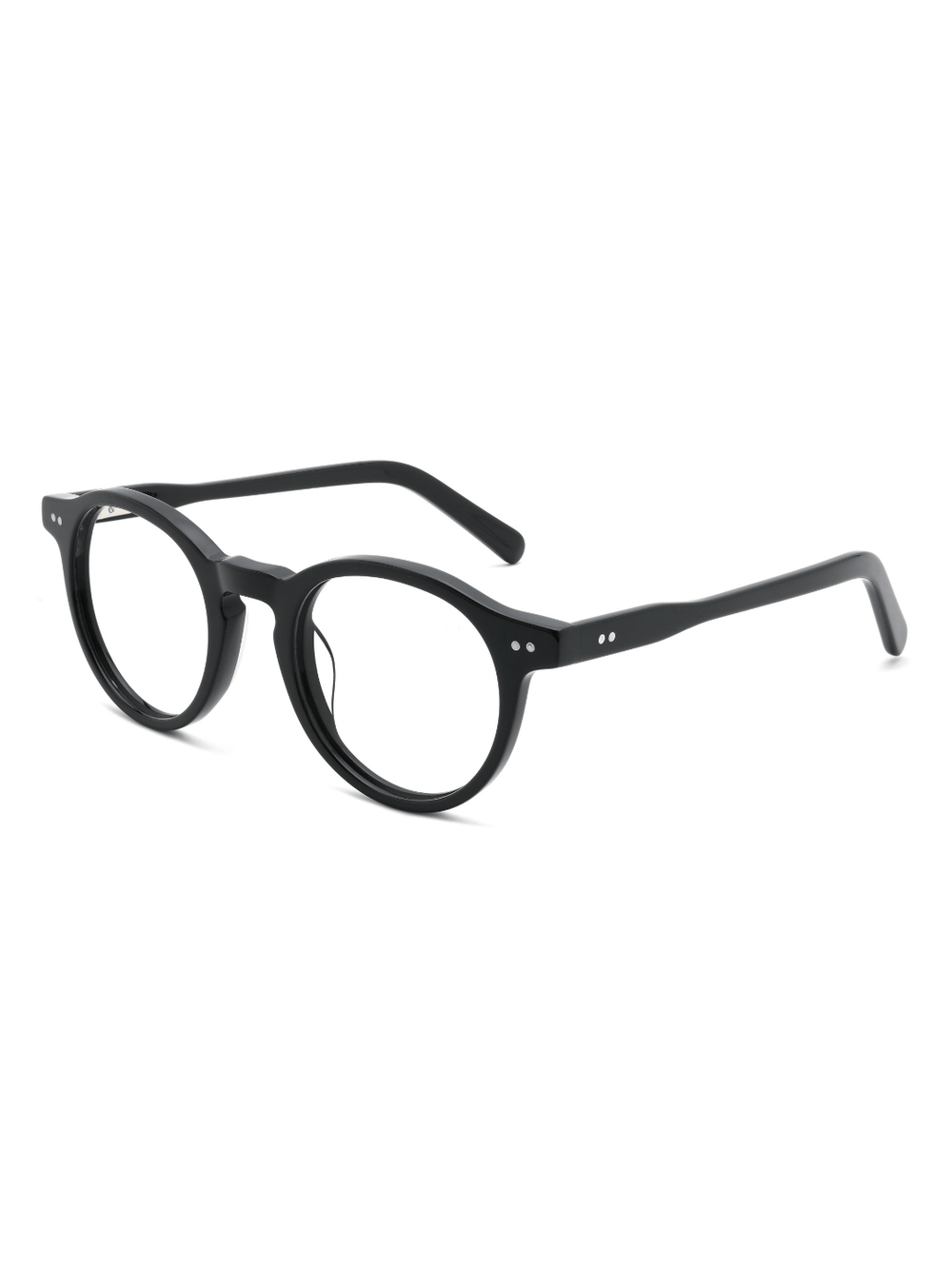 Panto Brille Granada aus Acetat in Schwarz, Schrägansicht (45 Grad)