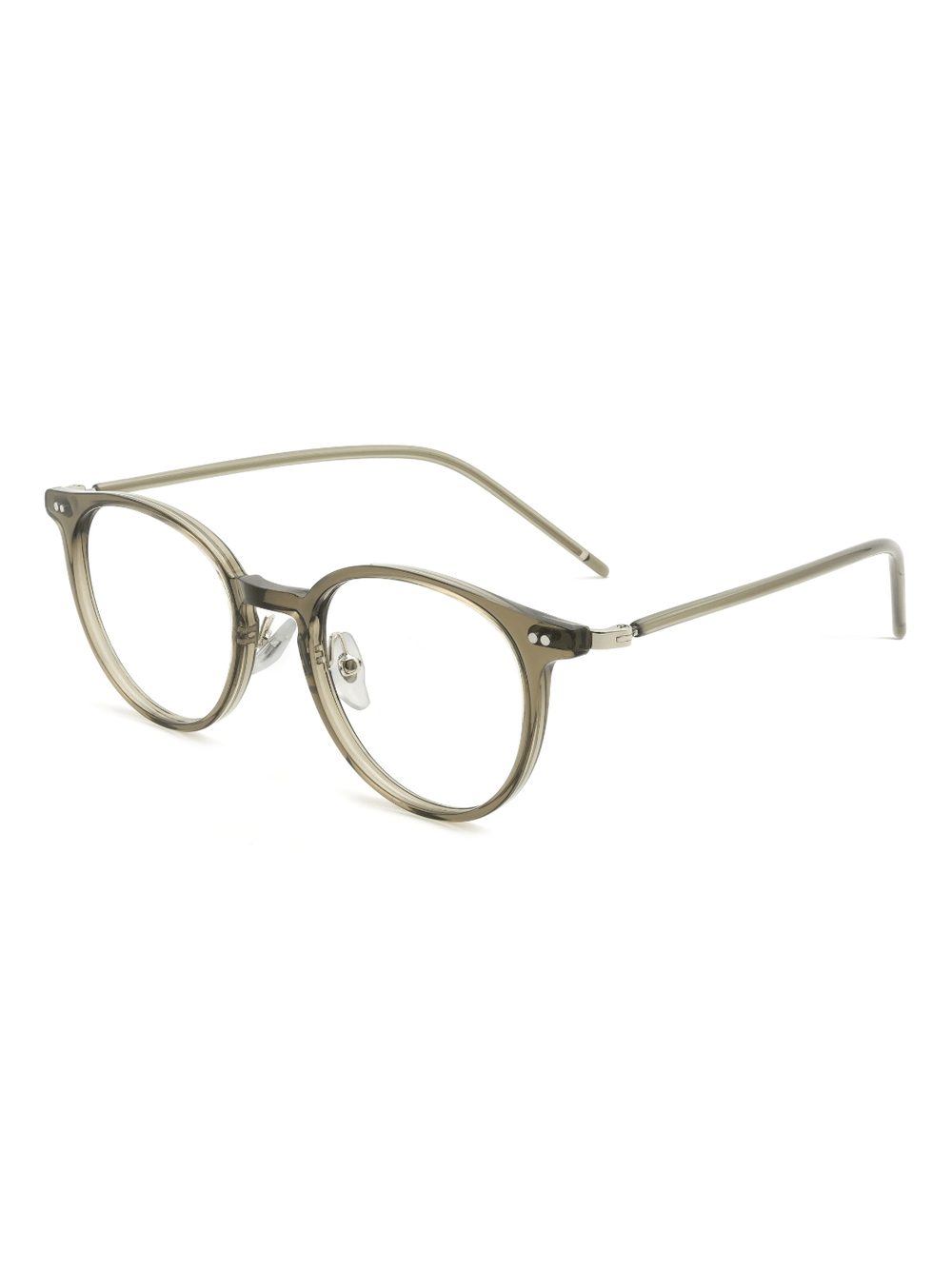 Panto Brille Valencia aus TR90 und Acetat in Grün, Schrägansicht (45 Grad)