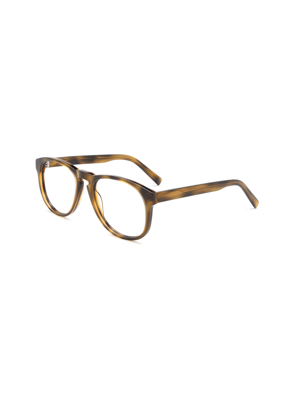 Pantos Brille Rijeka aus Acetat in Havana Dunkel, Schrägansicht (45 Grad)