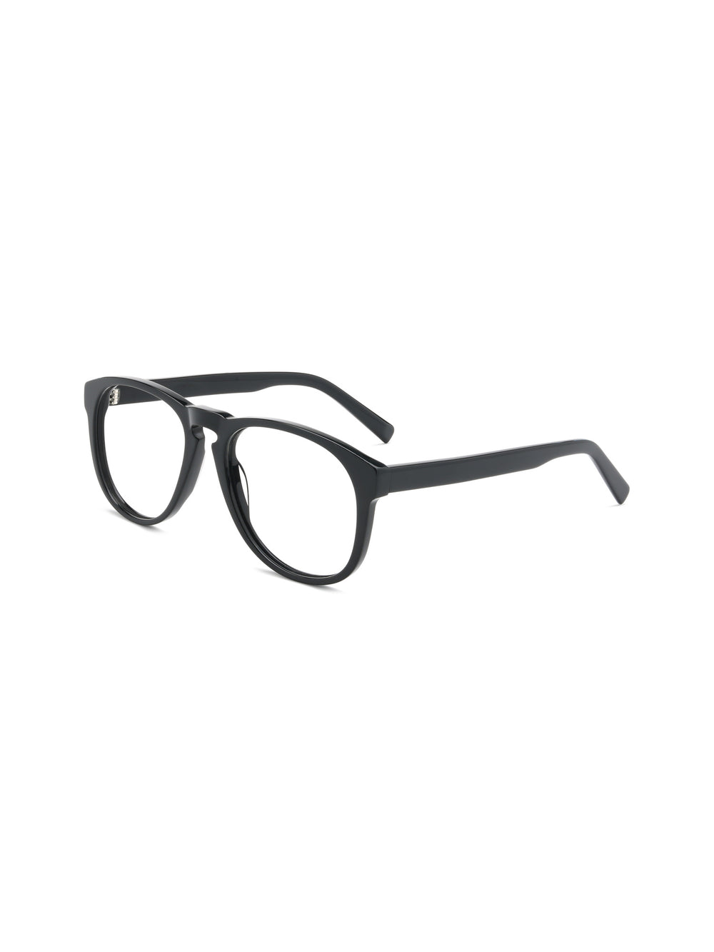 Pantos Brille Rijeka aus Acetat in Schwarz, Schrägansicht (45 Grad)