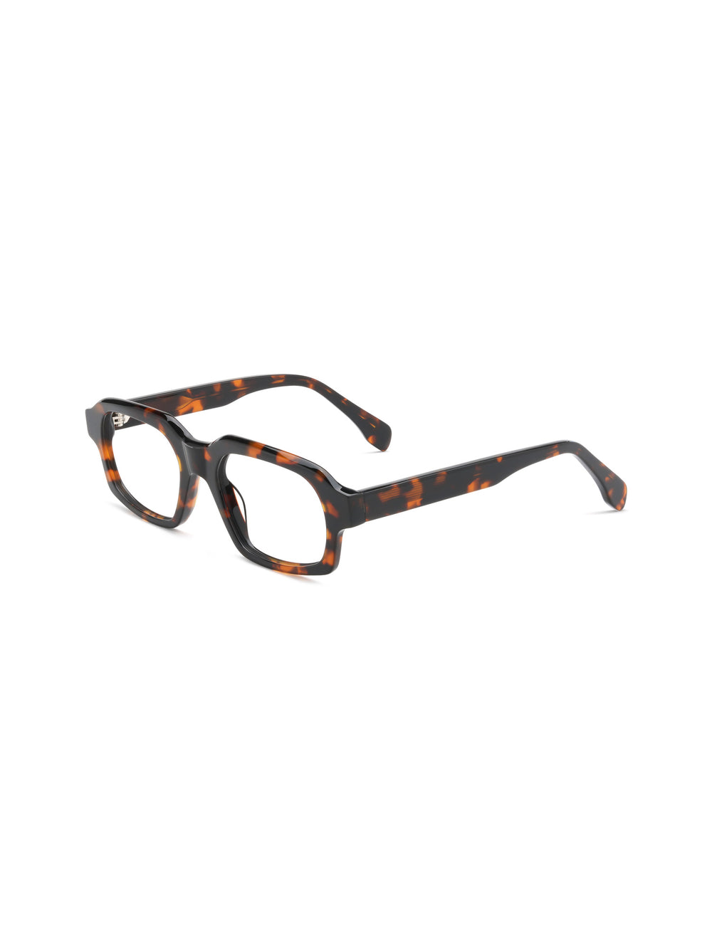 Quadratische Brille Split aus Acetat in Havana, Schrägansicht (45 Grad)