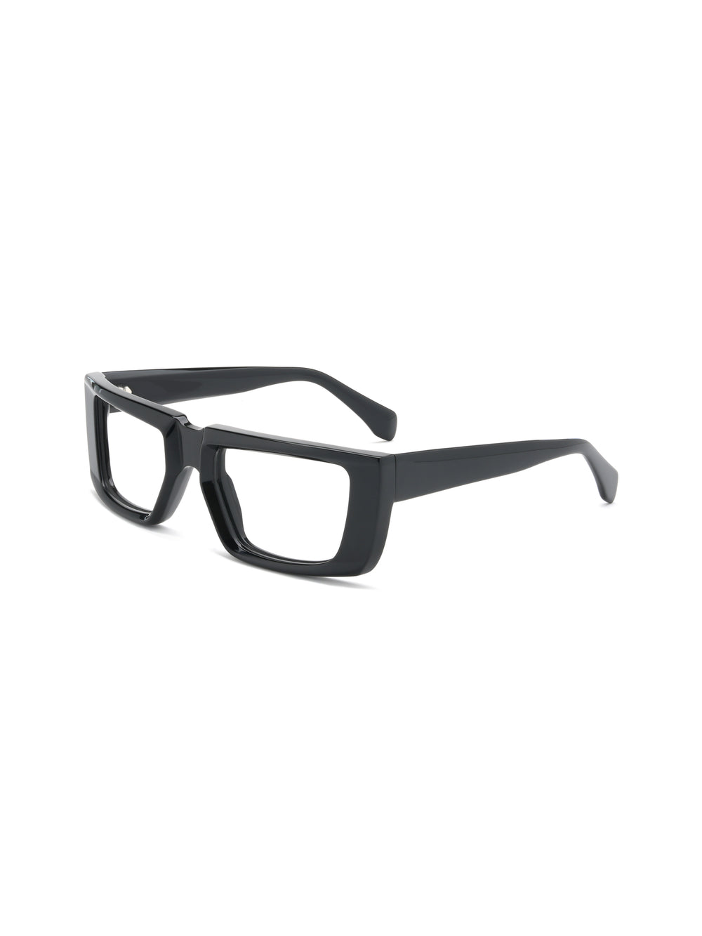 Rechteckige Acetatbrille Parma in Schwarz, Schrägansicht (45 Grad)