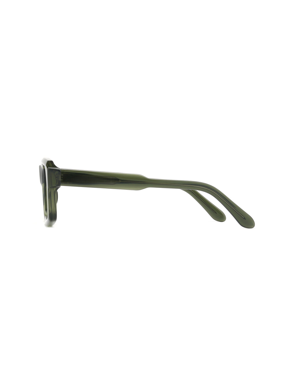 Rechteckige Acetatbrille Zaragoza in Olivgrün, Seitenansicht