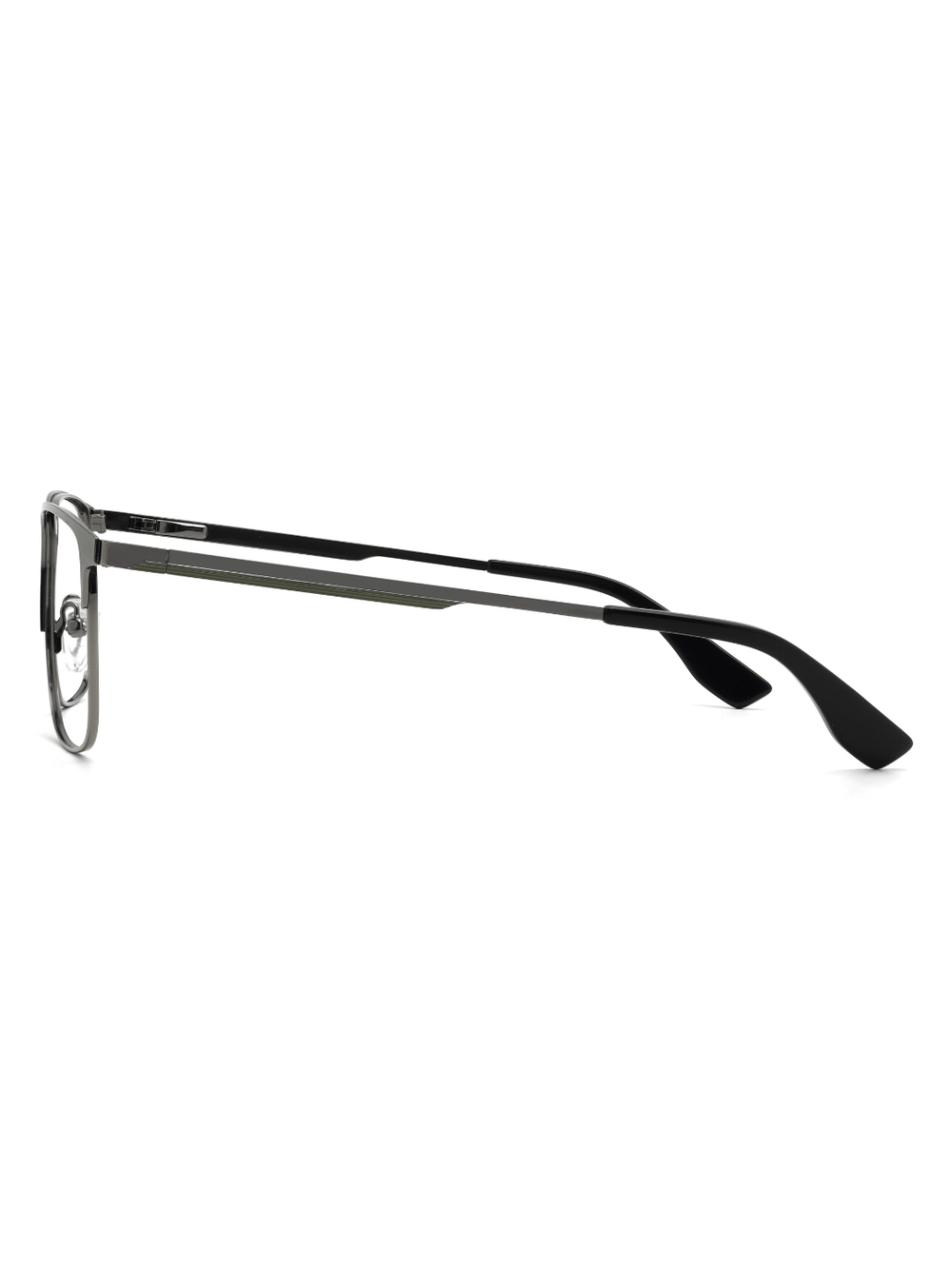 Rechteckige Brille Bergen aus Metall in Grau, Seitenansicht