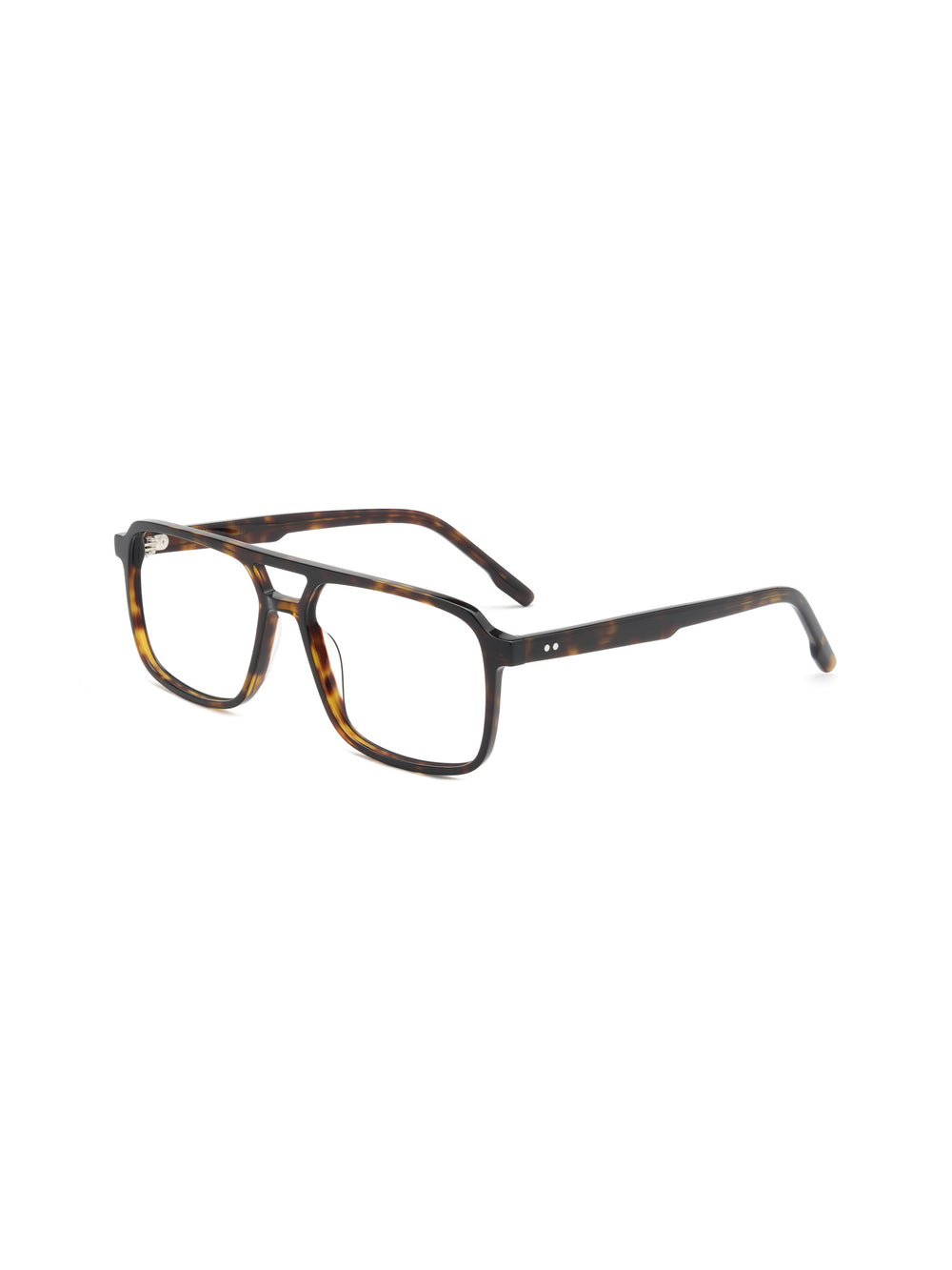 Rechteckige Brille Maribor aus TR90 in Havana, Schrägansicht (45 Grad)