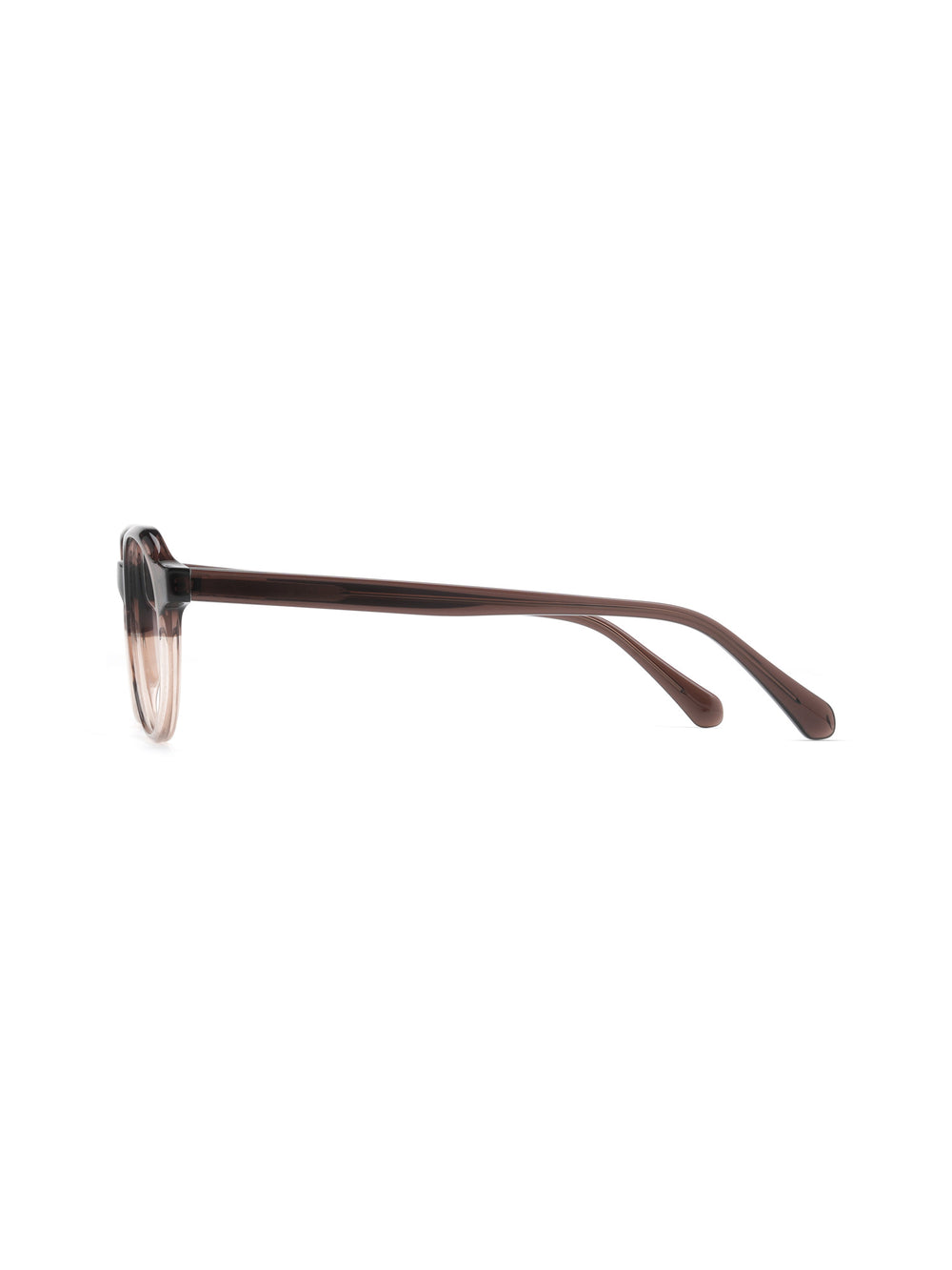 Runde Brille Zadar aus Acetat in Braun/Transparent, Seitenansicht