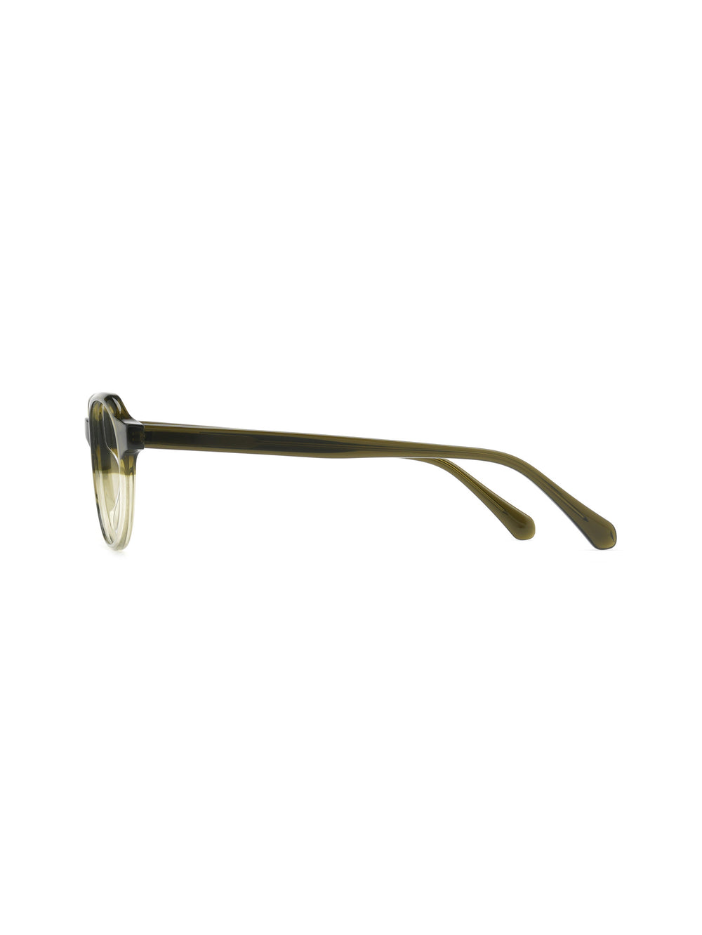 Runde Brille Zadar aus Acetat in Grün/Transparent, Seitenansicht