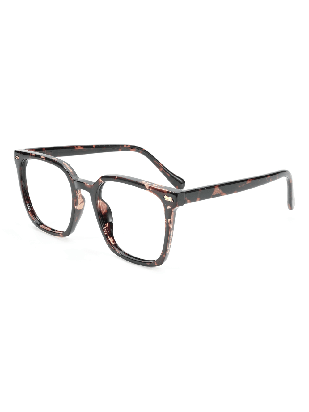 Square Brille Lucerne aus TR90 und Metall in Havana, Schrägansicht (45 Grad)
