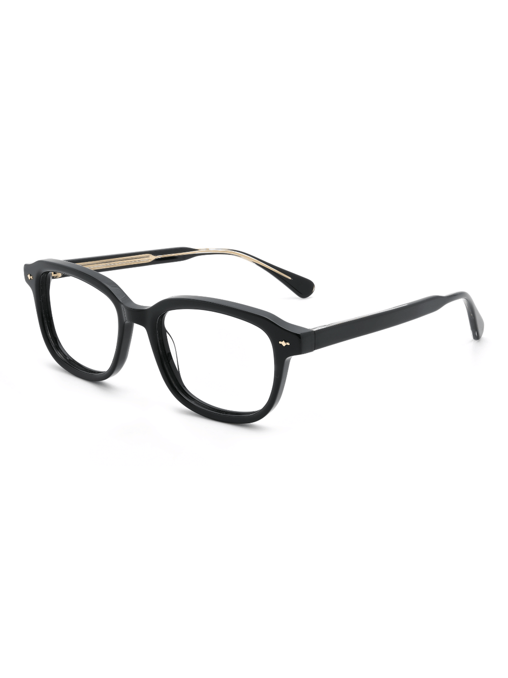 Square Brille Palermo aus Acetat in Schwarz, Schrägansicht (45 Grad)