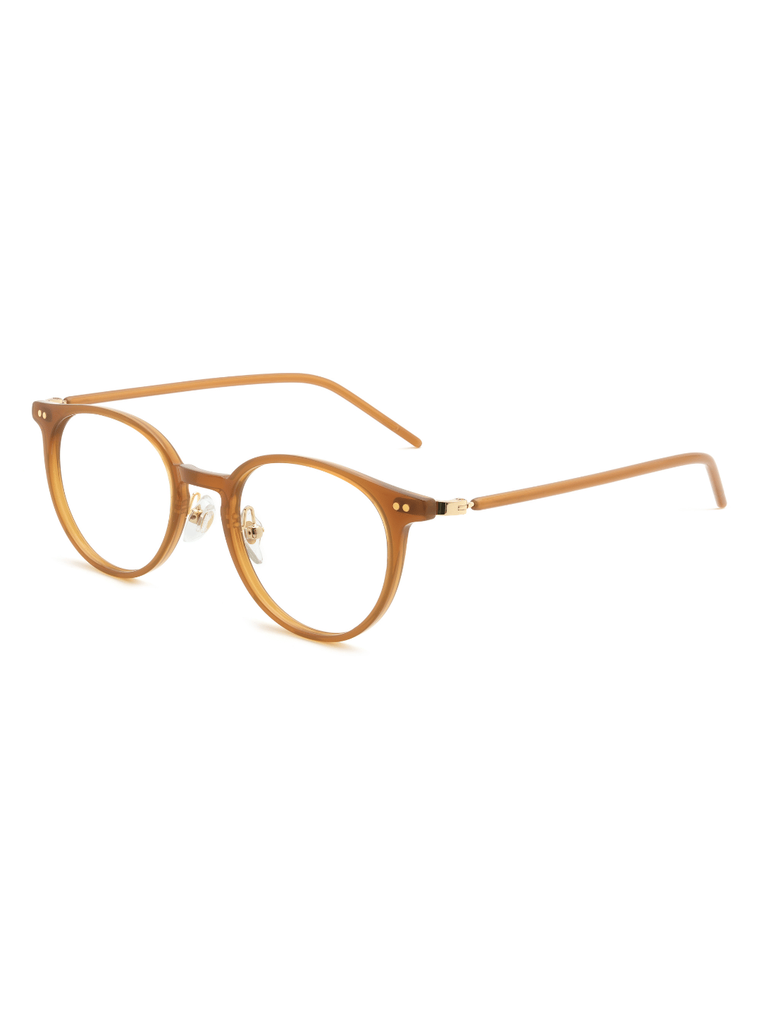 Panto Brille Valencia aus TR90 und Acetat in Gelb, Schrägansicht (45 Grad)