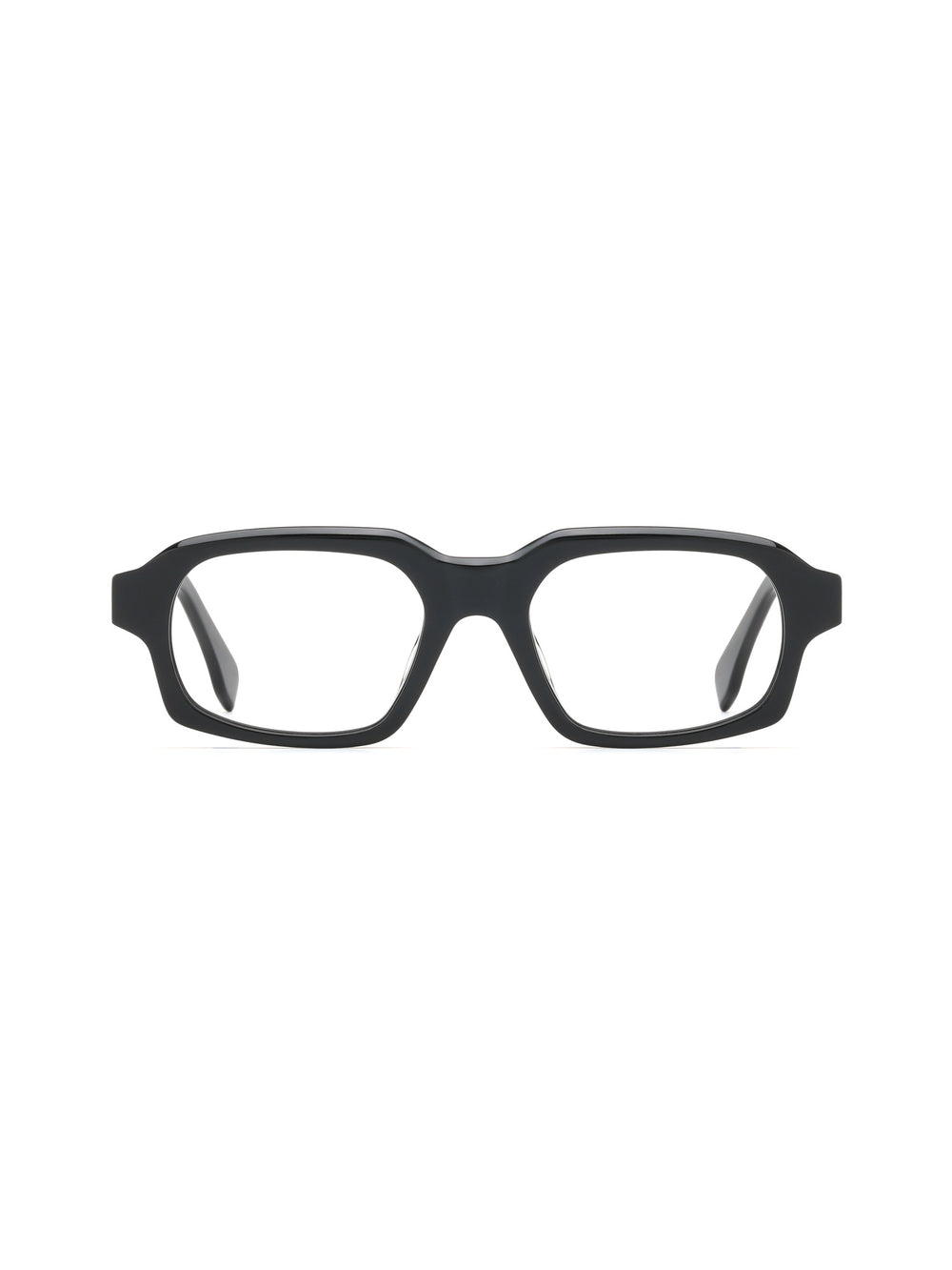 Quadratische Brille Split aus Acetat in Schwarz, Frontalansicht