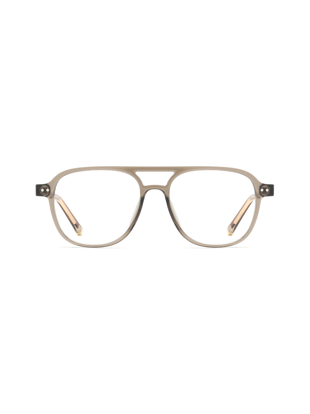 Aviator Brille Faro in Braun-Transparent, Frontalansicht