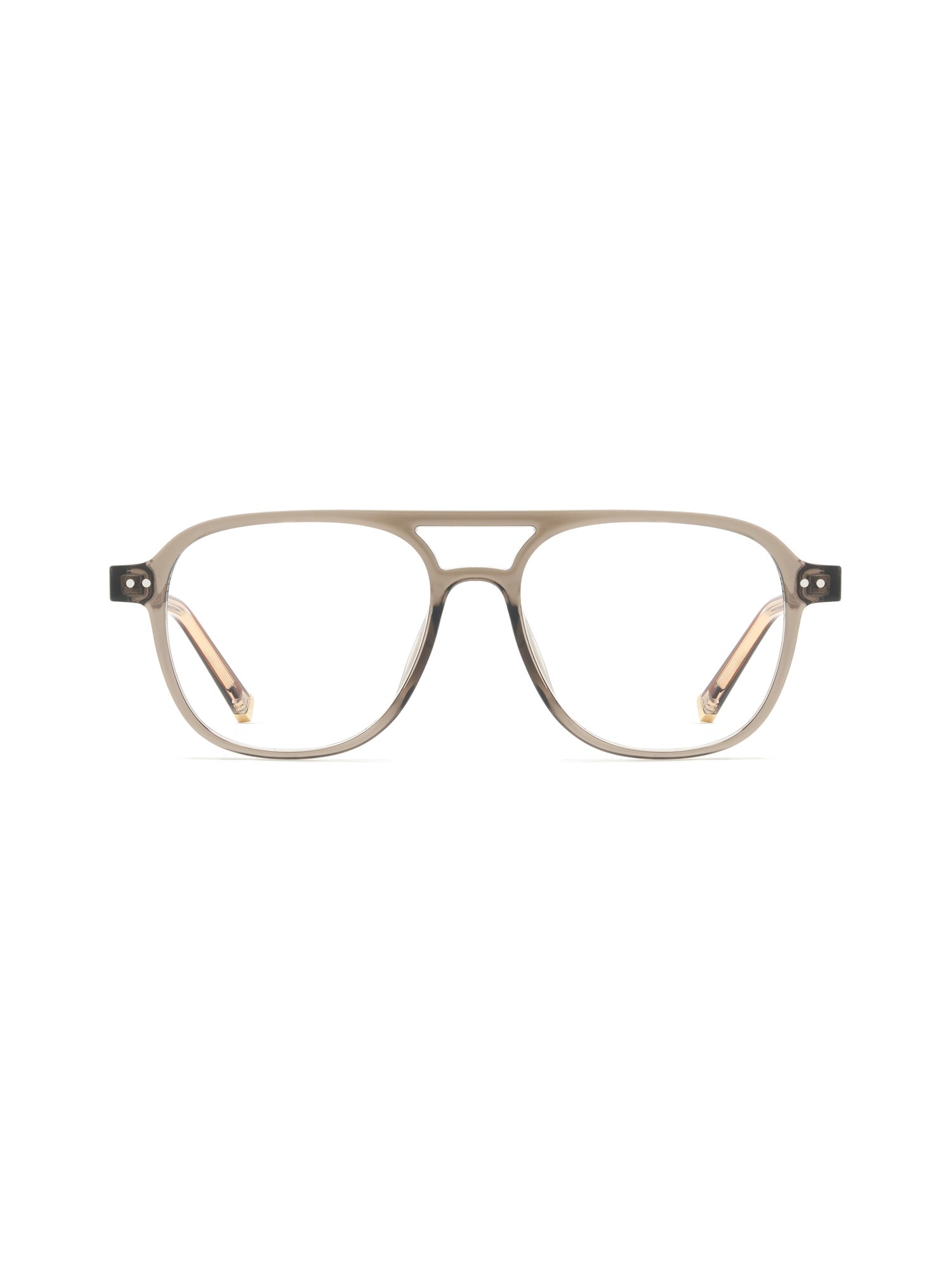 Aviator Brille Faro in Braun-Transparent, Frontalansicht