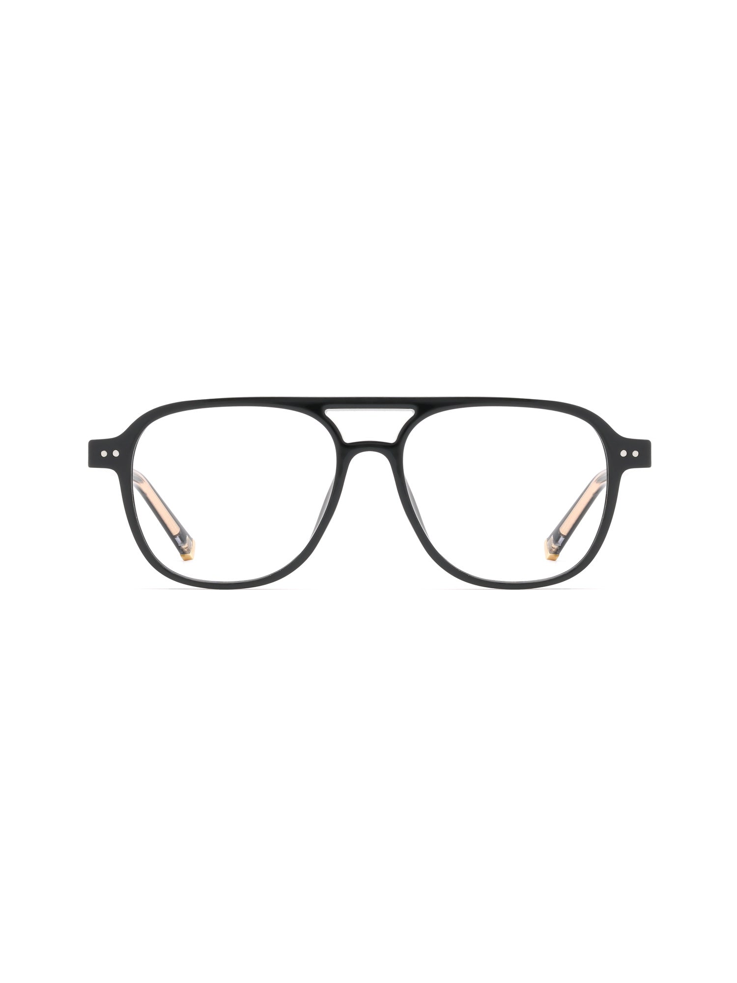 Aviator Brille Faro in Schwarz, Frontalansicht