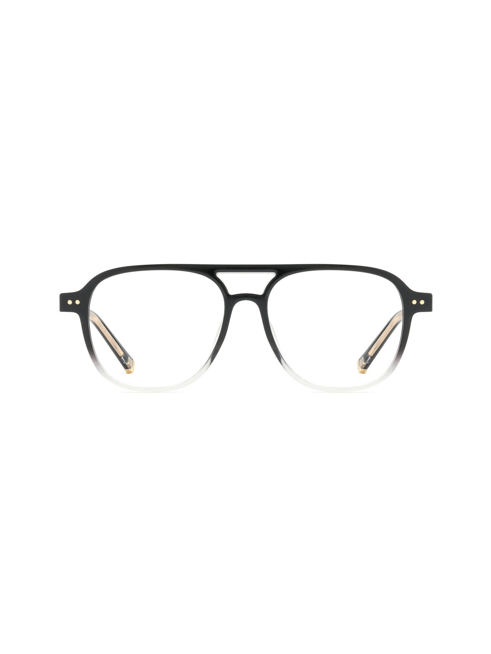 Aviator Brille Faro in Schwarz-Transparent, Frontalansicht