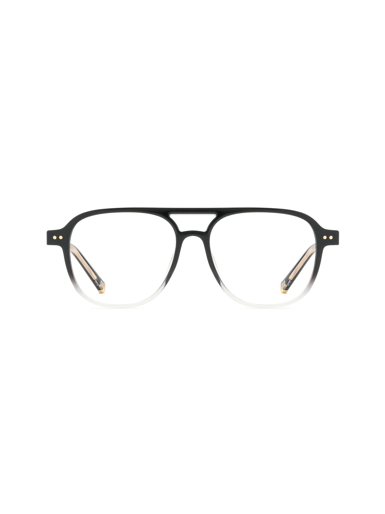 Aviator Brille Faro in Schwarz-Transparent, Frontalansicht