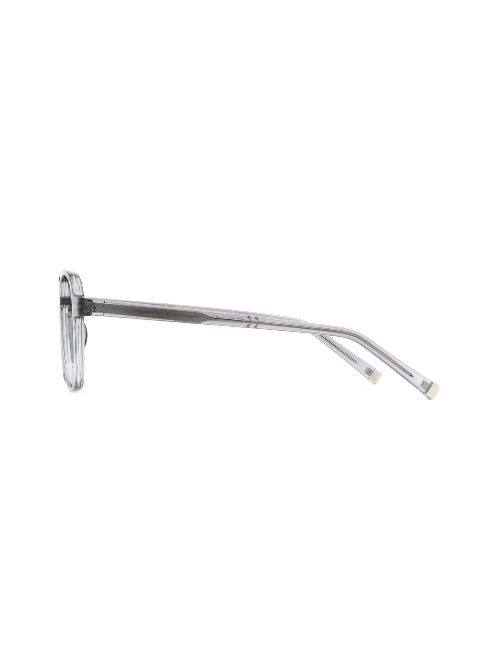 Aviator Brille Faro in transparentem Grau, Seitenansicht