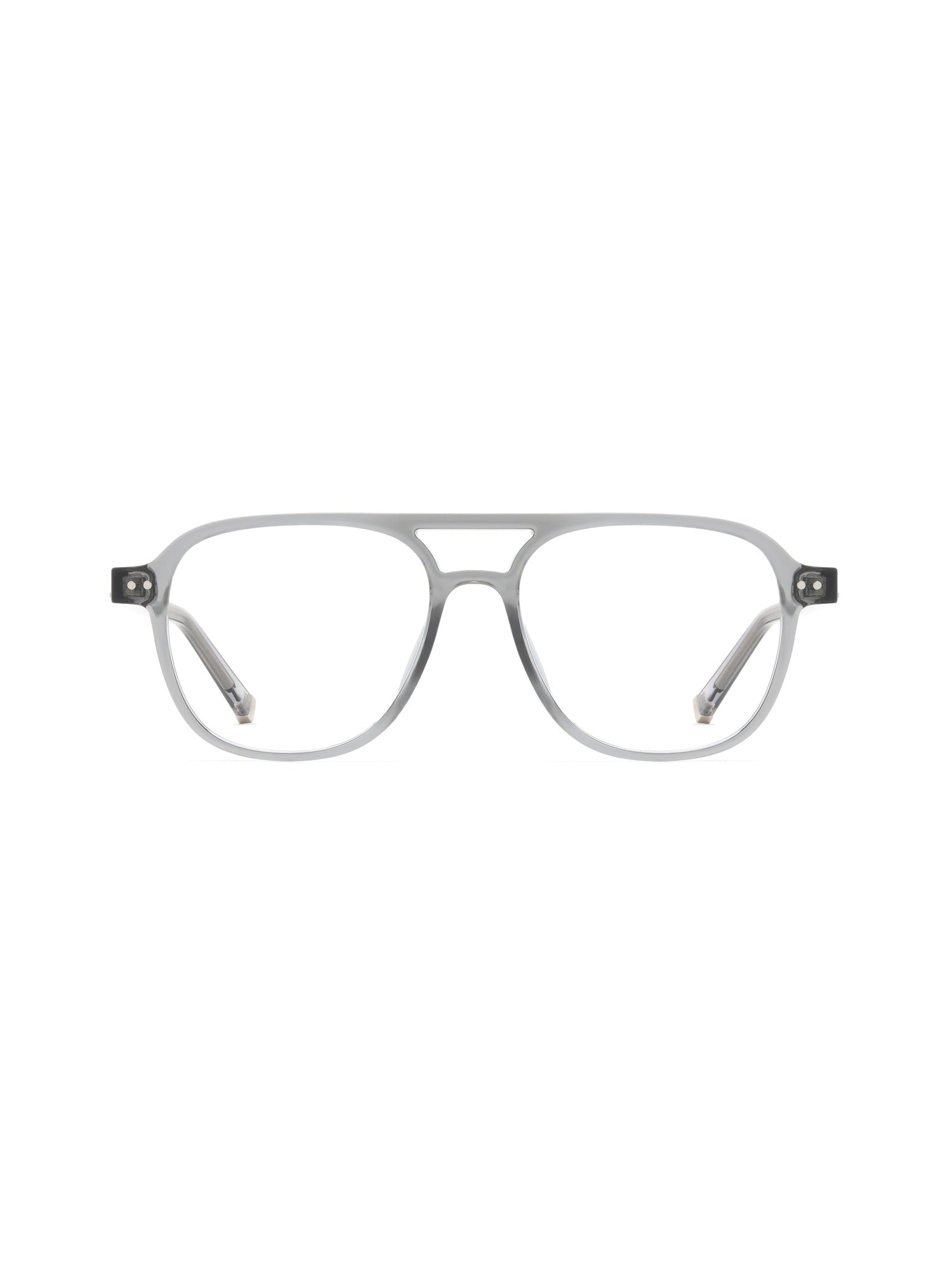 Aviator Brille Faro in transparentem Grau, Frontalansicht