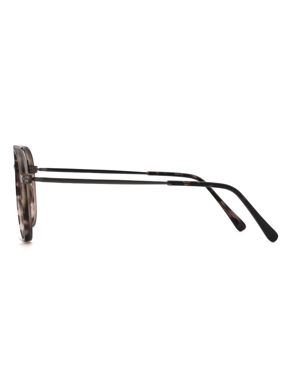 Aviator Brille Lund aus TR90 und Metall in Grau Havana, Seitenansicht