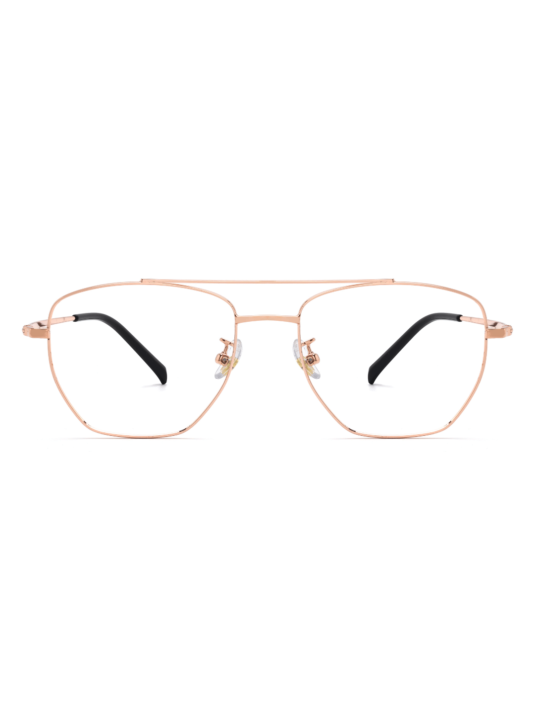 Aviator Brille Rotterdam aus Titanium in Rose Gold, Frontalansicht