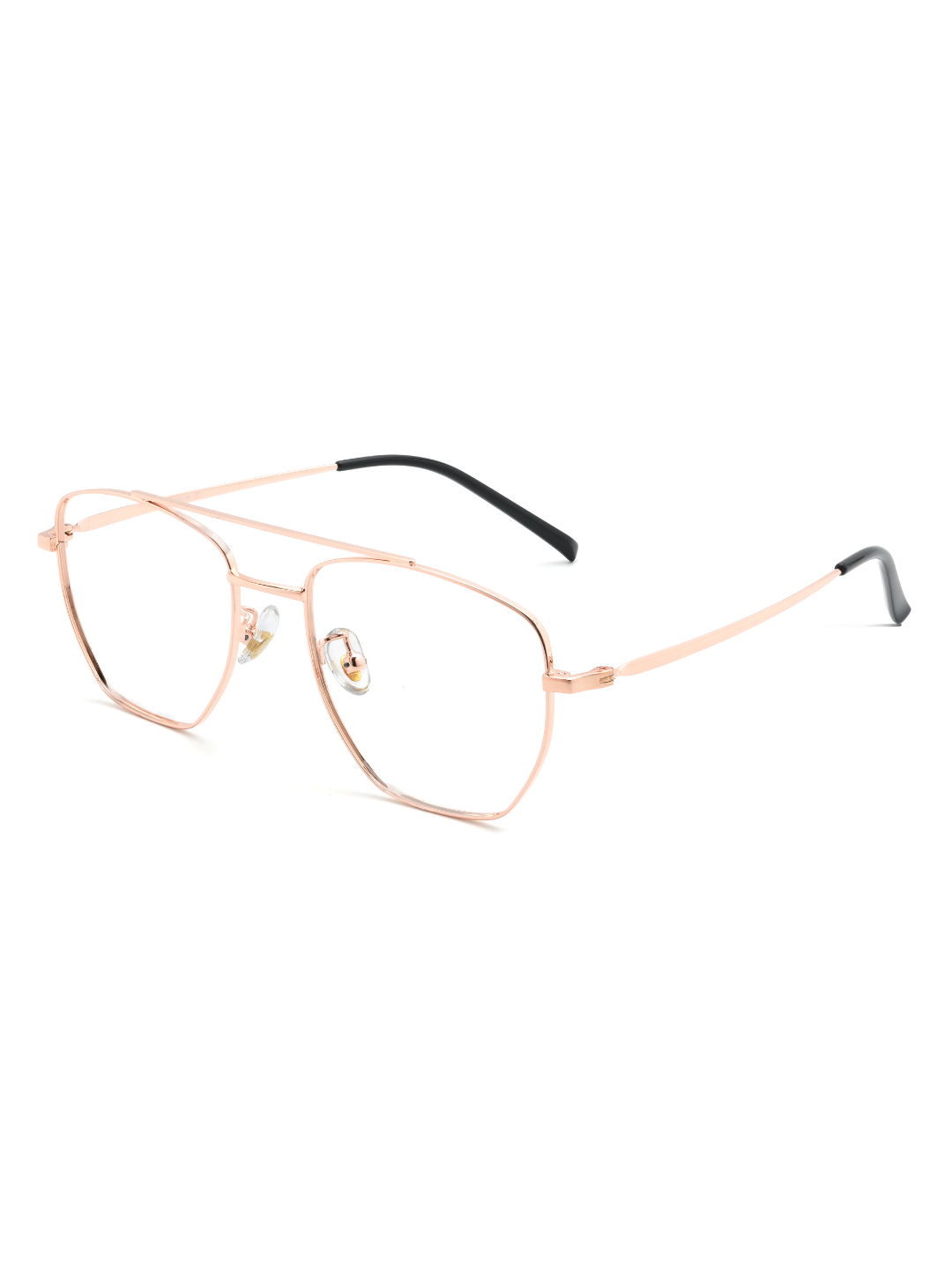 Aviator Brille Rotterdam aus Titanium in Rose Gold, Schrägansicht (45 Grad)