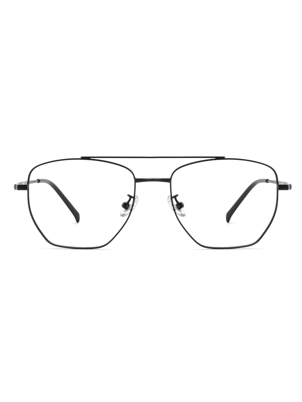 Aviator Brille Rotterdam aus Titanium in Schwarz, Frontalansicht