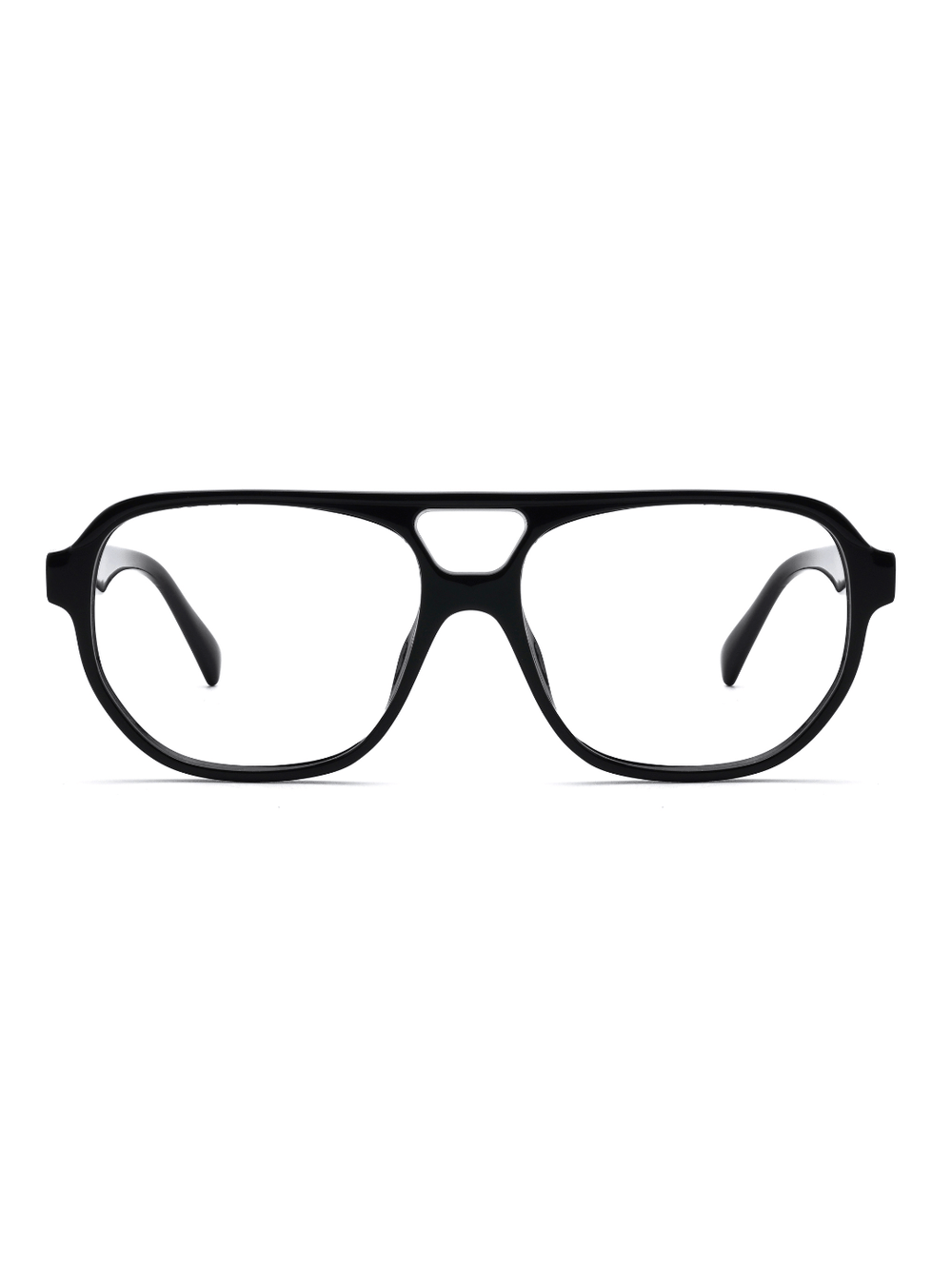 Aviator Brille Verona aus Acetat in Schwarz, Frontalansicht