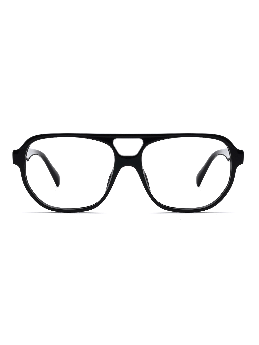 Aviator Brille Verona aus Acetat in Schwarz, Frontalansicht