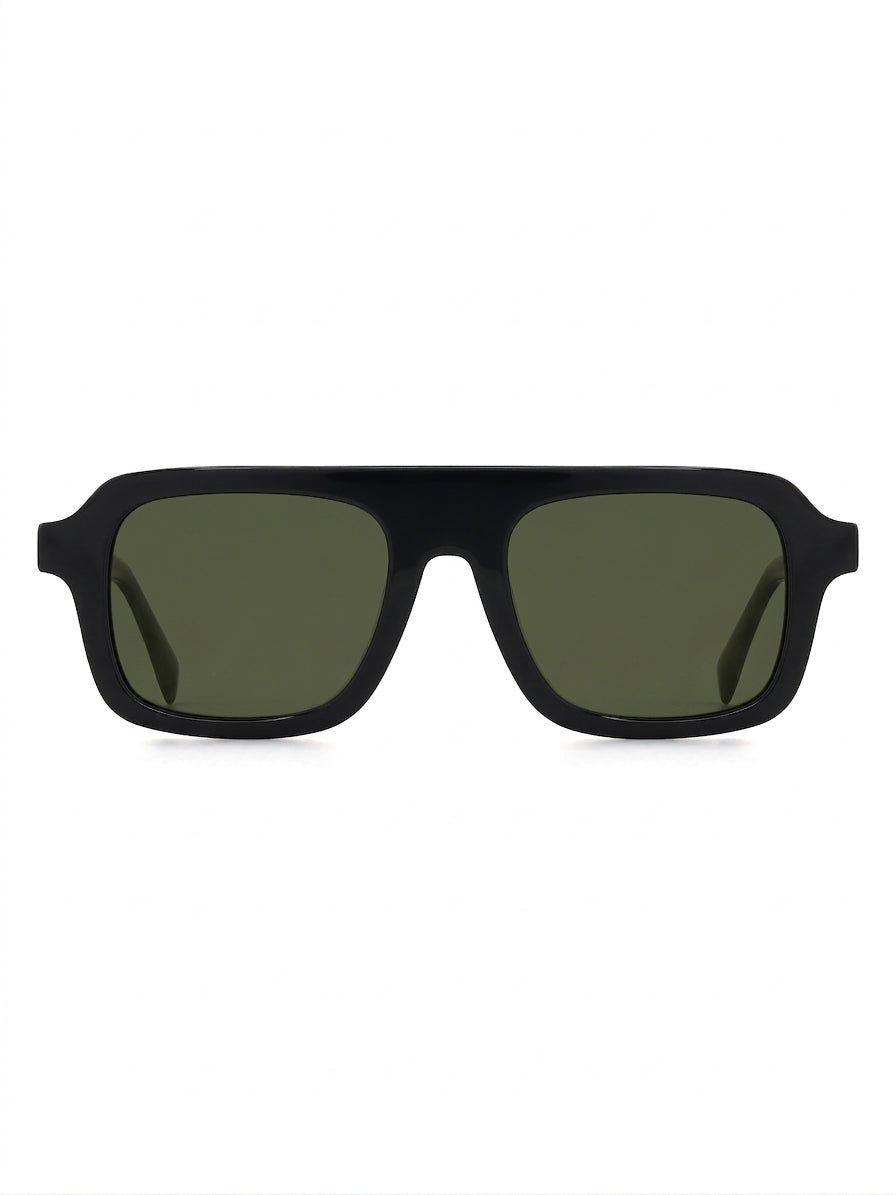Capri Sonnenbrille Midnight Black mit grüner Tönung
