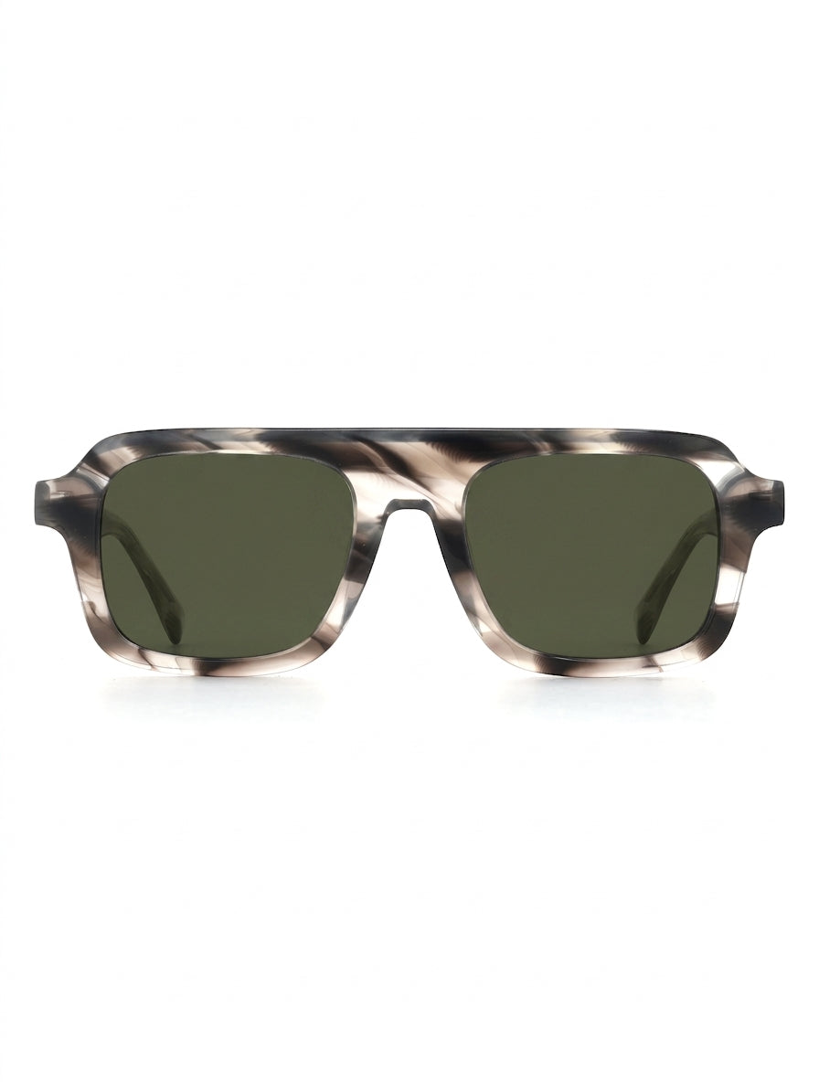 Capri Sonnenbrille Smoke Stripe mit grüner Tönung