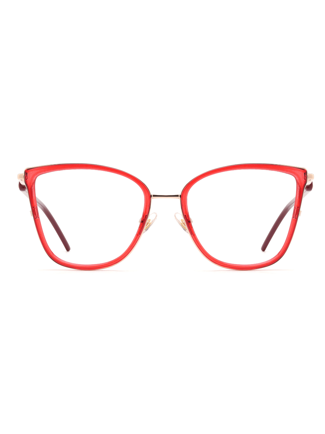 Cat Eye Brille Braga aus Metall und TR90 in Rot, Frontalansicht
