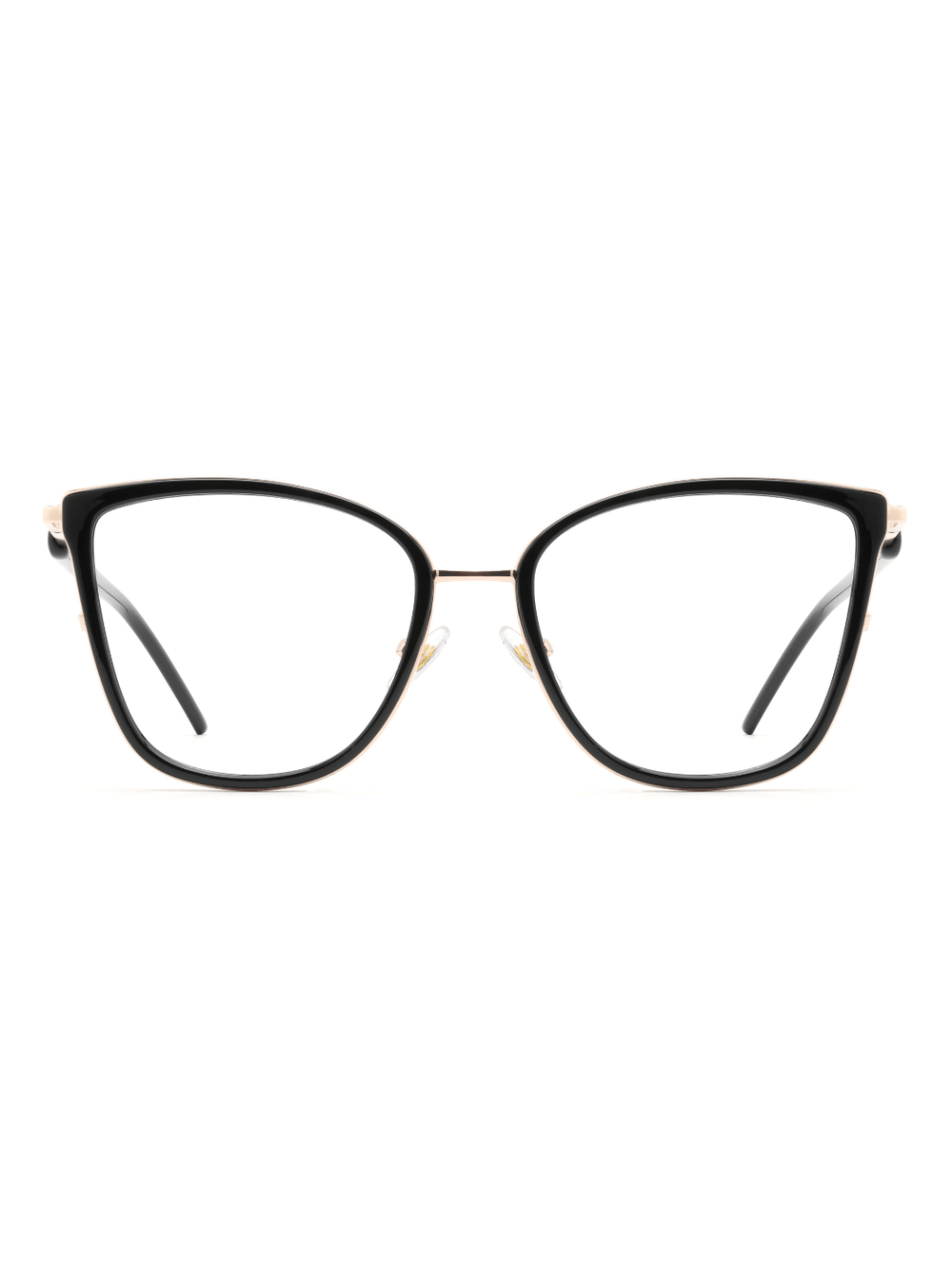 Cat Eye Brille Braga aus Metall und TR90 in Schwarz, Frontalansicht