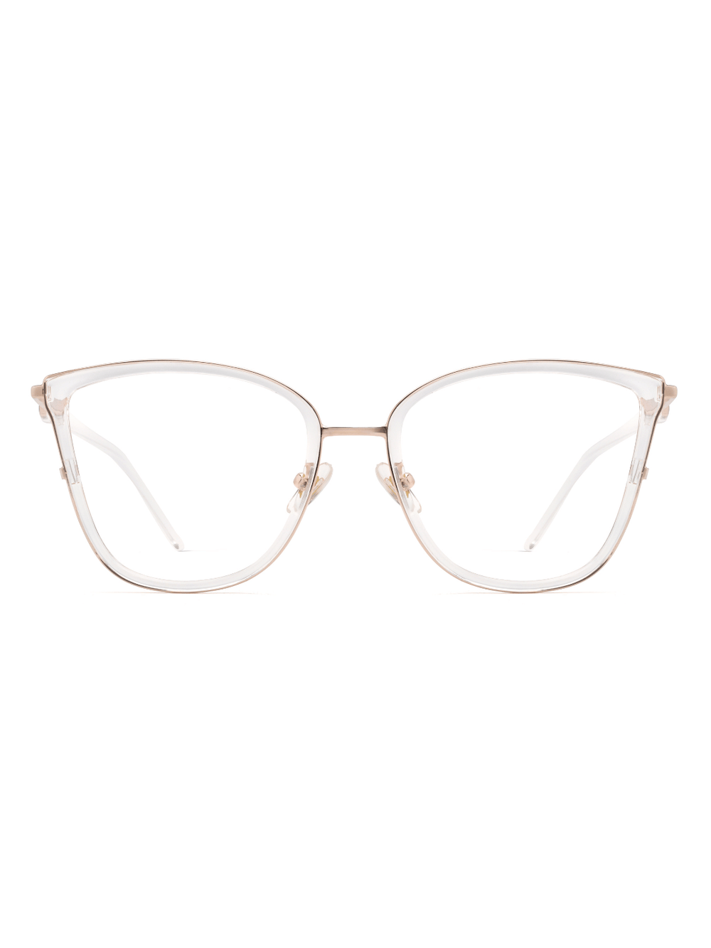 Cat Eye Brille Braga aus Metall und TR90 in Transparent, Frontalansicht