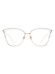 Cat Eye Brille Braga aus Metall und TR90 in Transparent, Frontalansicht