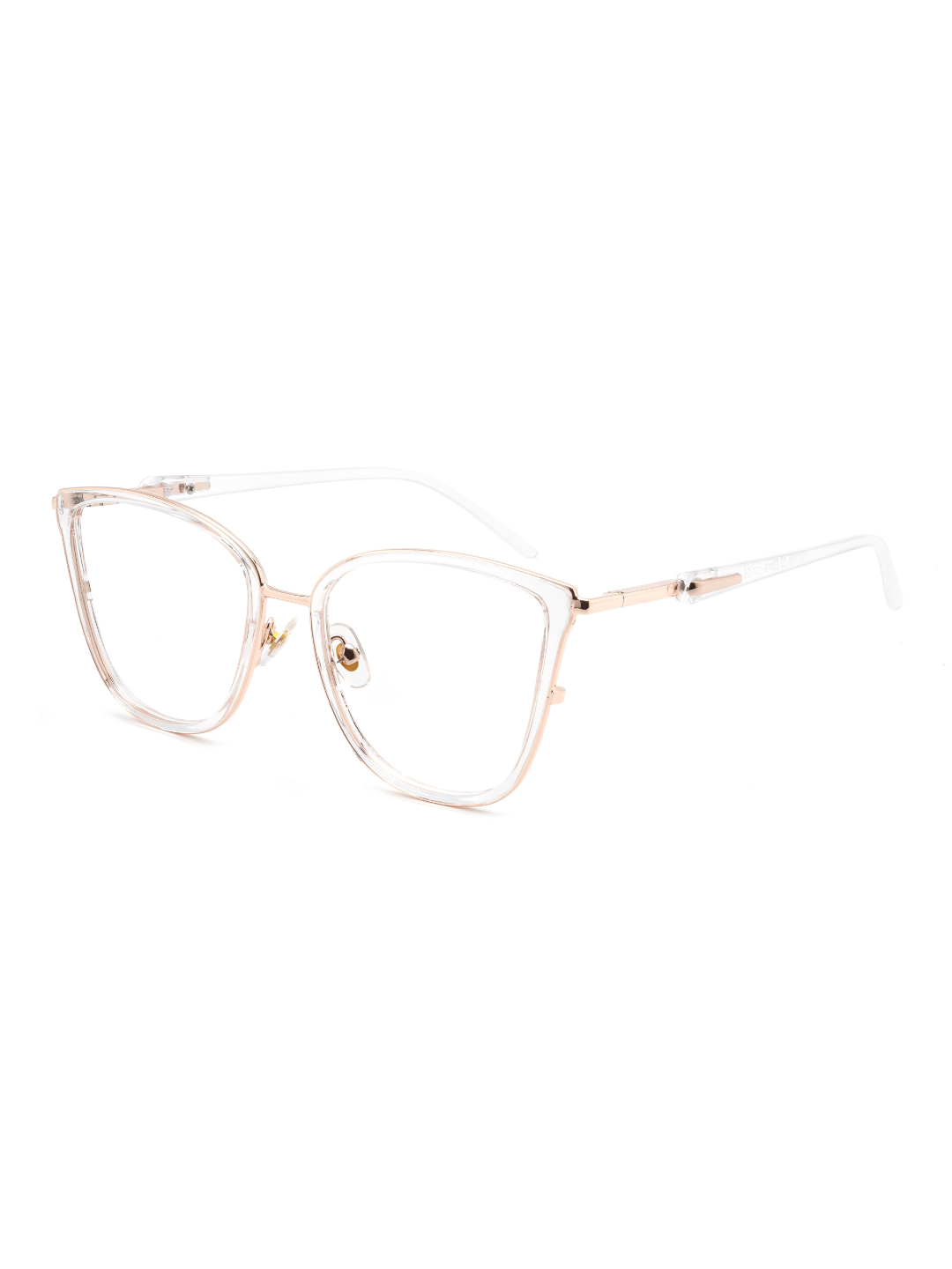 Cat Eye Brille Braga aus Metall und TR90 in Transparent, Schrägansicht (45 Grad)