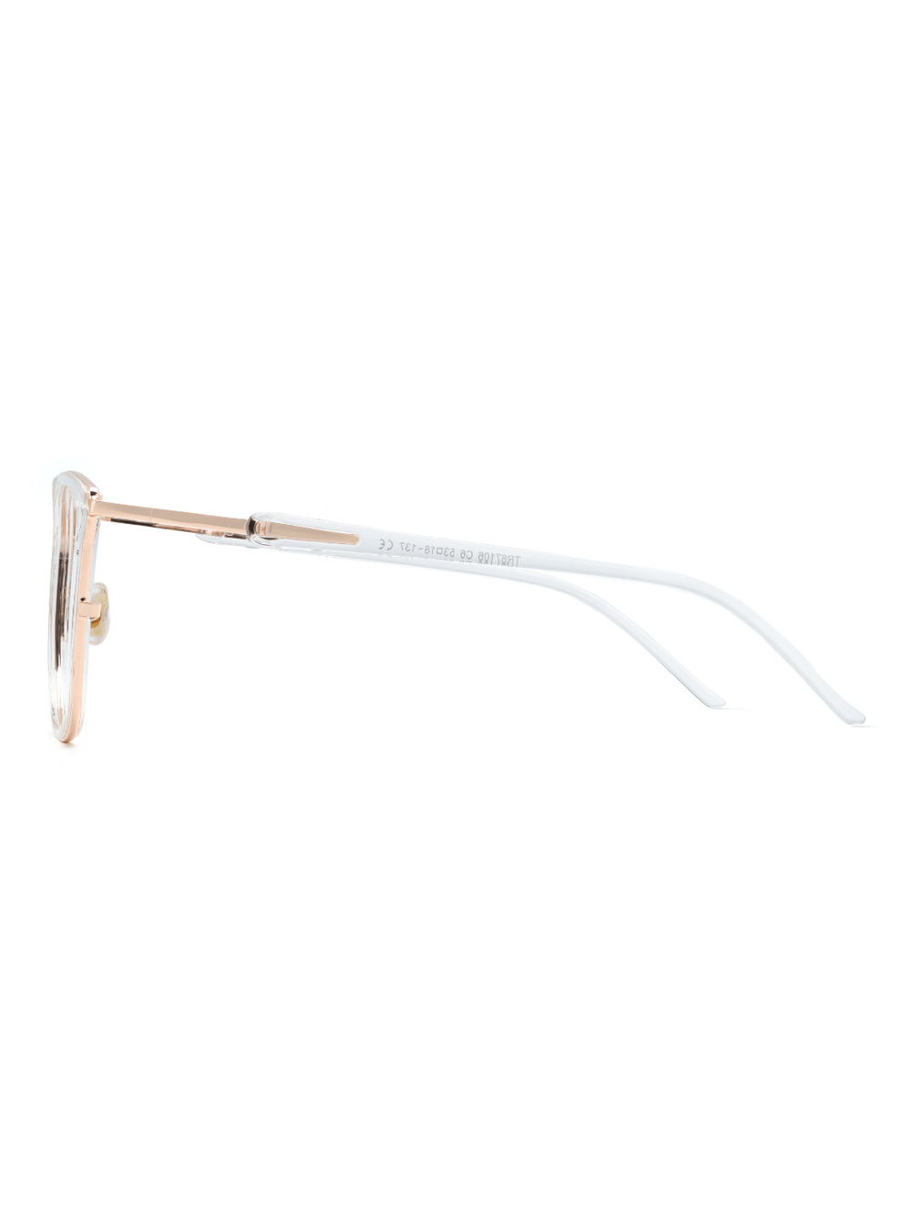 Cat Eye Brille Braga aus Metall und TR90 in Transparent, Seitenansicht