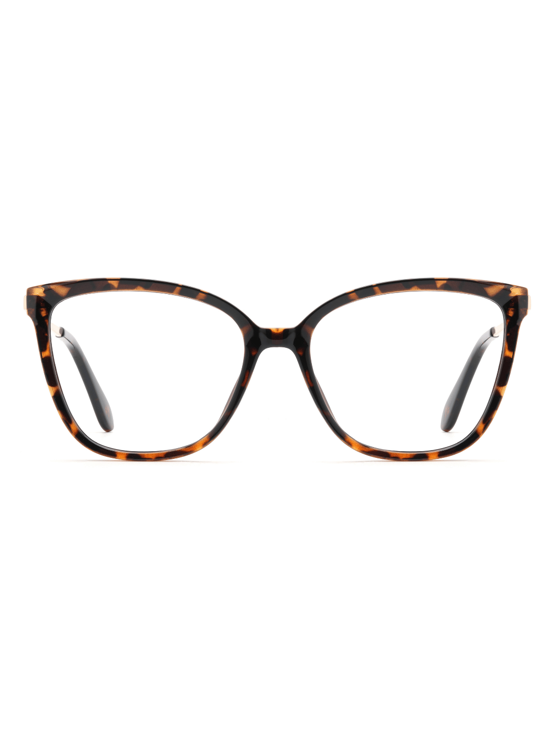 Cat Eye Brille Coimbra aus TR90 in Havana, Frontalansicht