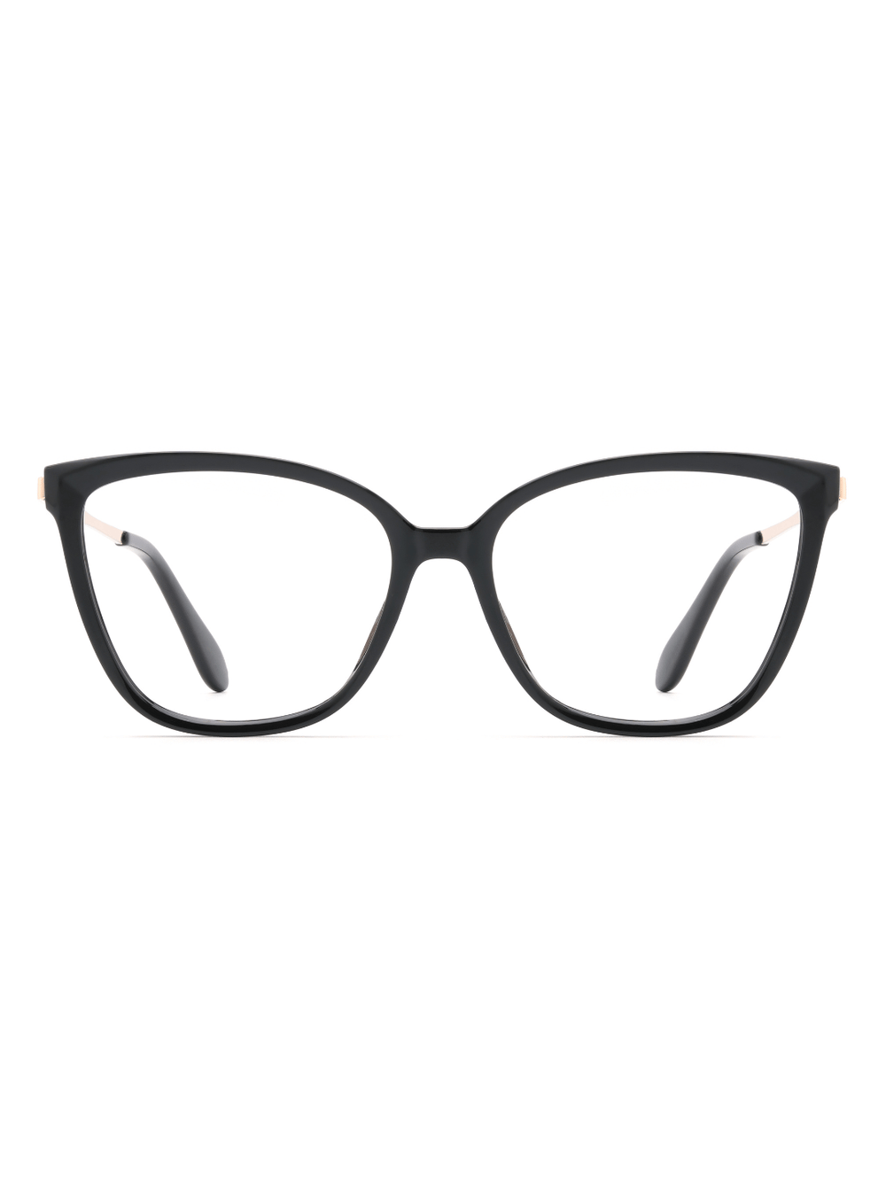 Cat Eye Brille Coimbra aus TR90 in Schwarz, Frontalansicht