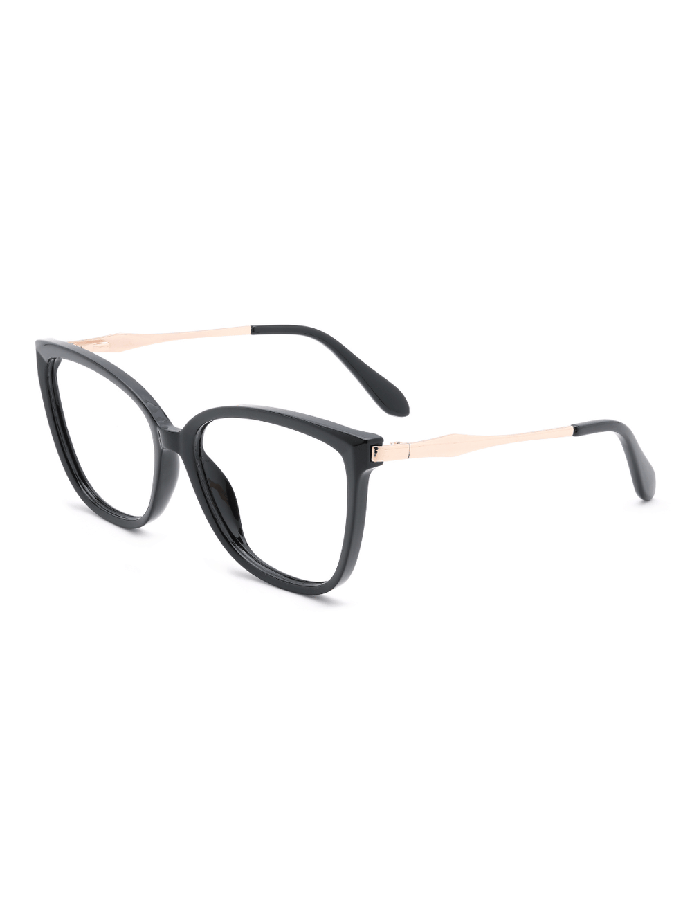 Cat Eye Brille Coimbra aus TR90 in Schwarz, Schrägansicht (45 Grad)