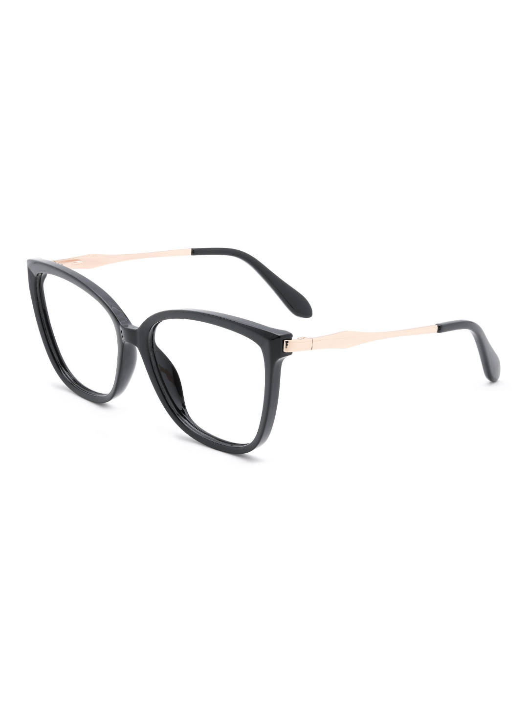 Cat Eye Brille Coimbra aus TR90 in Schwarz, Schrägansicht (45 Grad)