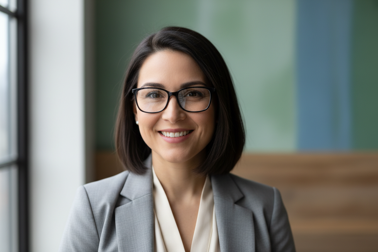 Frau mit einer Brille 