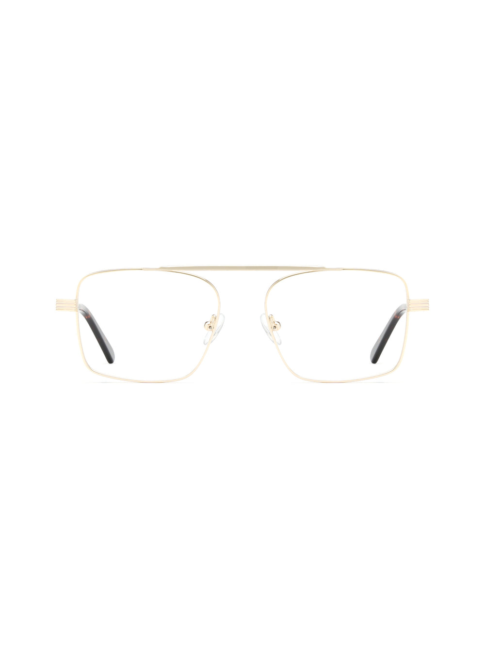 Leichte Metallbrille Siena in Gold mit rechteckiger Form, Frontalansicht