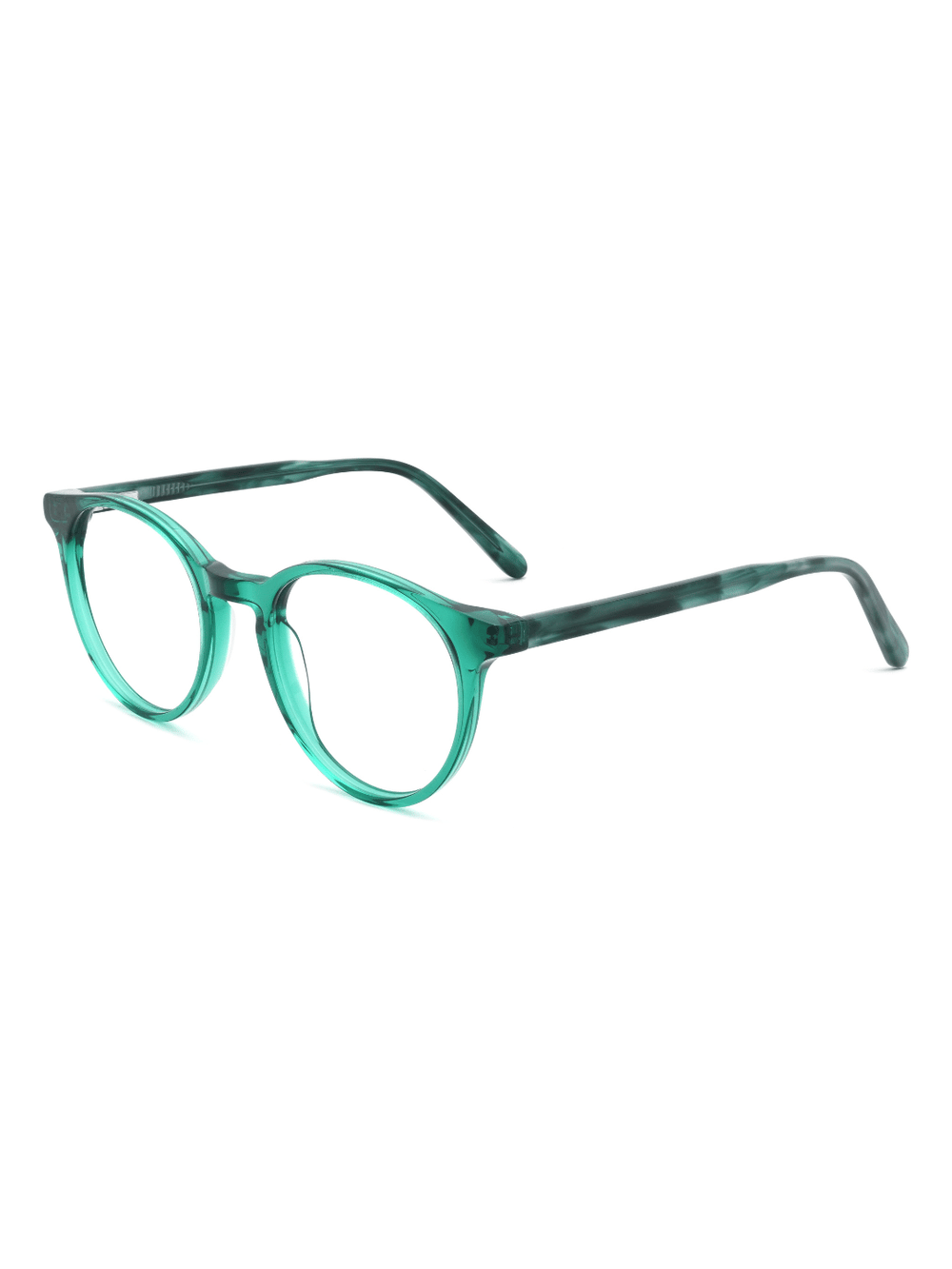 Panto Brille Brügge aus Acetat in Grün, Schrägansicht (45 Grad)