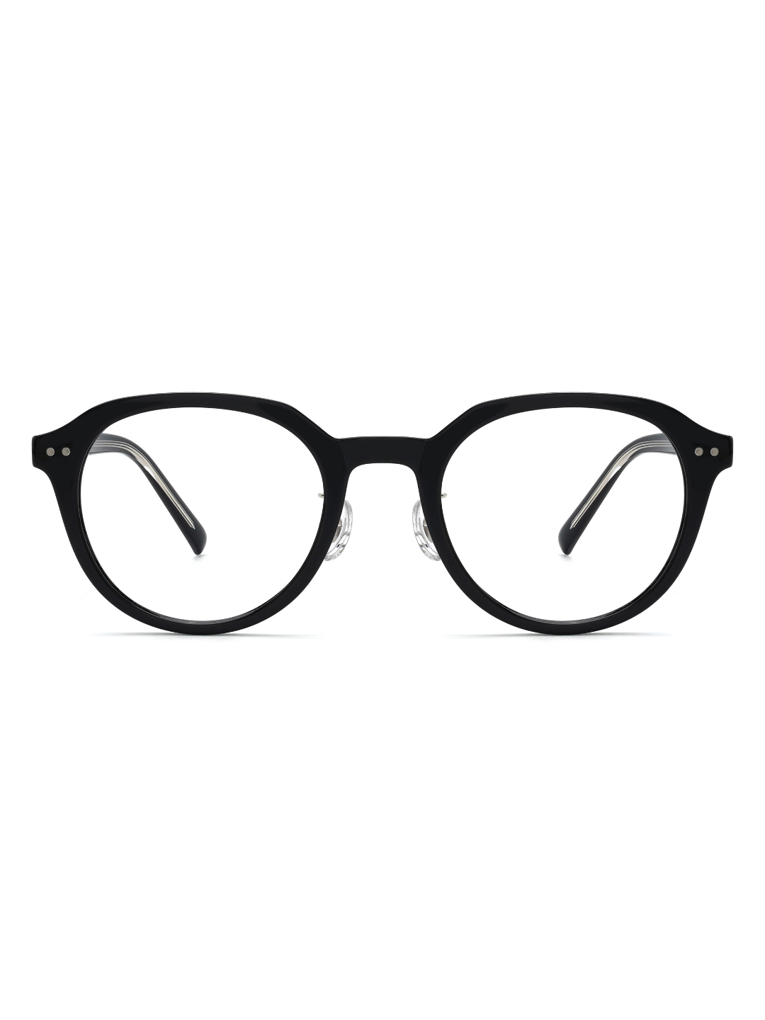 Panto Brille Dubrovnik aus Acetat in Schwarz, Frontalansicht