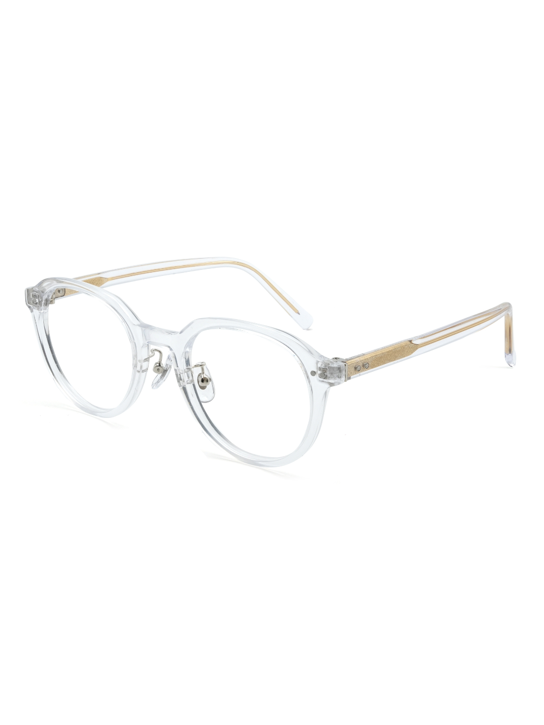 Panto Brille Dubrovnik aus Acetat in Transparent, Schrägansicht (45 Grad)